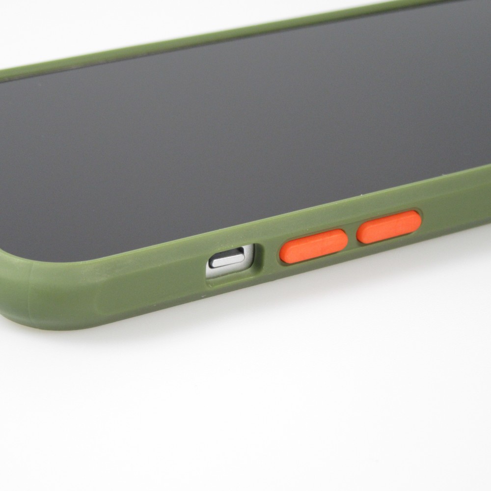 Coque iPhone 13 Pro - Dual Tone Bumper Mat Glass - Kaki