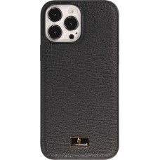 Coque iPhone 13 Pro Max - Fierre Shann étui en cuir synthétique - Noir