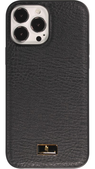Coque iPhone 13 - Fierre Shann étui en cuir synthétique - Noir