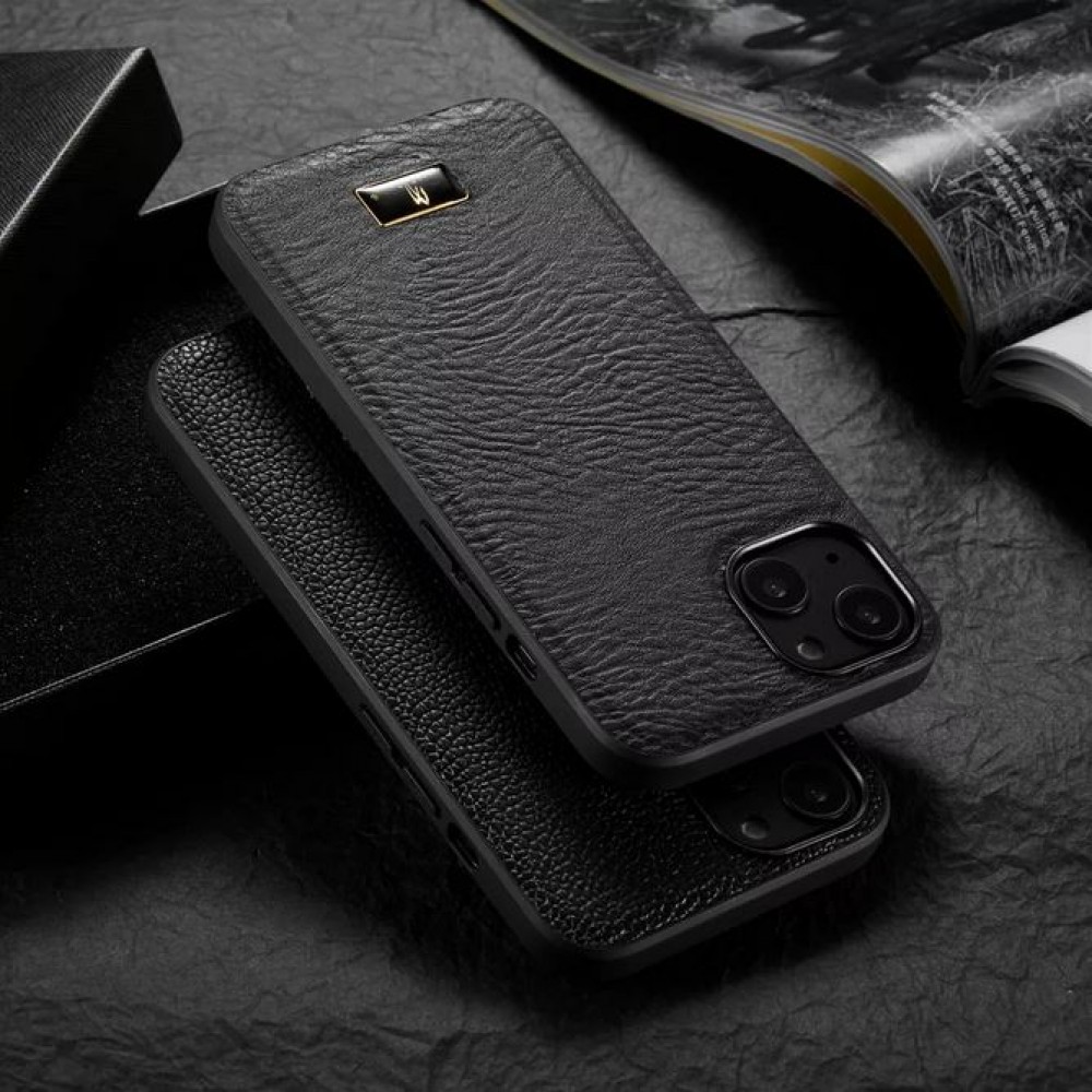 Coque iPhone 13 Pro Max - Fierre Shann étui en cuir synthétique - Noir