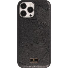 Coque iPhone 12 Pro Max - Fierre Shann étui en cuir synthétique avec cicatrices - Noir