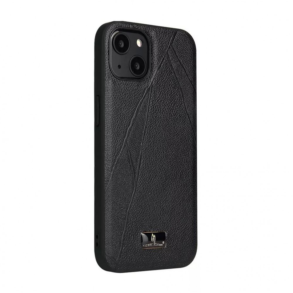 Coque iPhone 12 Pro Max - Fierre Shann étui en cuir synthétique avec cicatrices - Noir