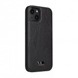 Coque iPhone 12 Pro Max - Fierre Shann étui en cuir synthétique avec cicatrices - Noir