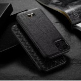 Coque iPhone 12 Pro Max - Fierre Shann étui en cuir synthétique avec cicatrices - Noir