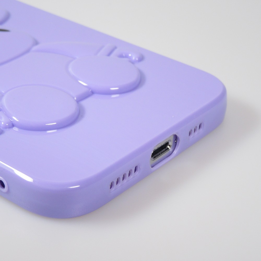 Coque iPhone 13 Pro - Gel Dead bear 3D - Violet