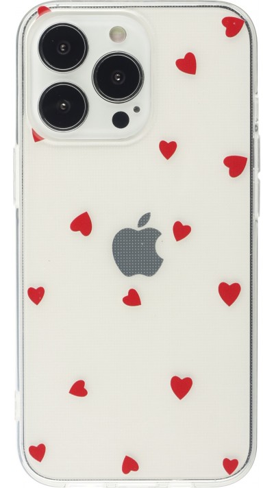 Coque iPhone 15 Pro - Gel petit coeur - Rouge