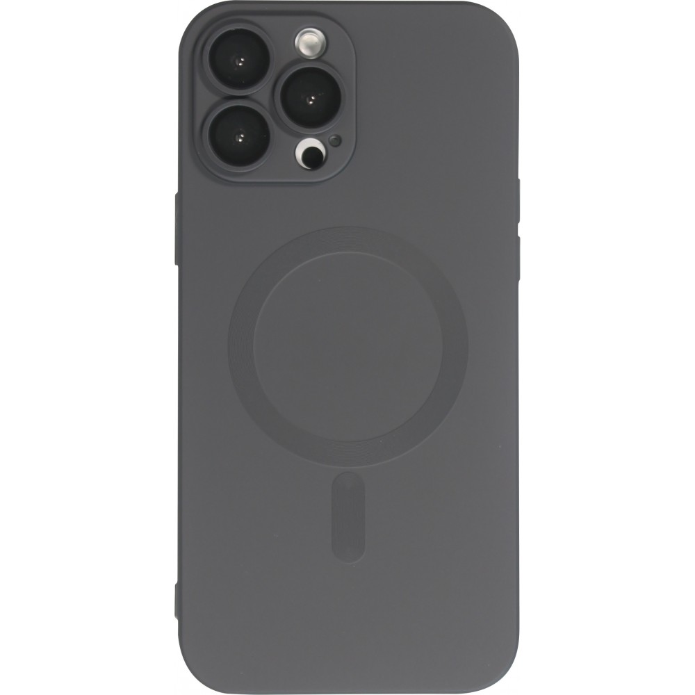Coque iPhone 16 Pro - Gel souple avec vitre de protection caméra MagSafe - Noir