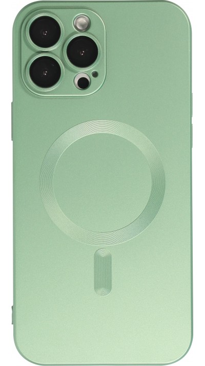 Coque iPhone 14 Pro Max - Gel souple avec vitre de protection caméra MagSafe - Vert