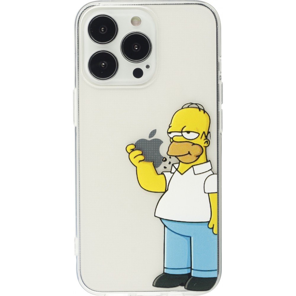 Coque iPhone 16 Pro - Gel cartoon Homer Simpson