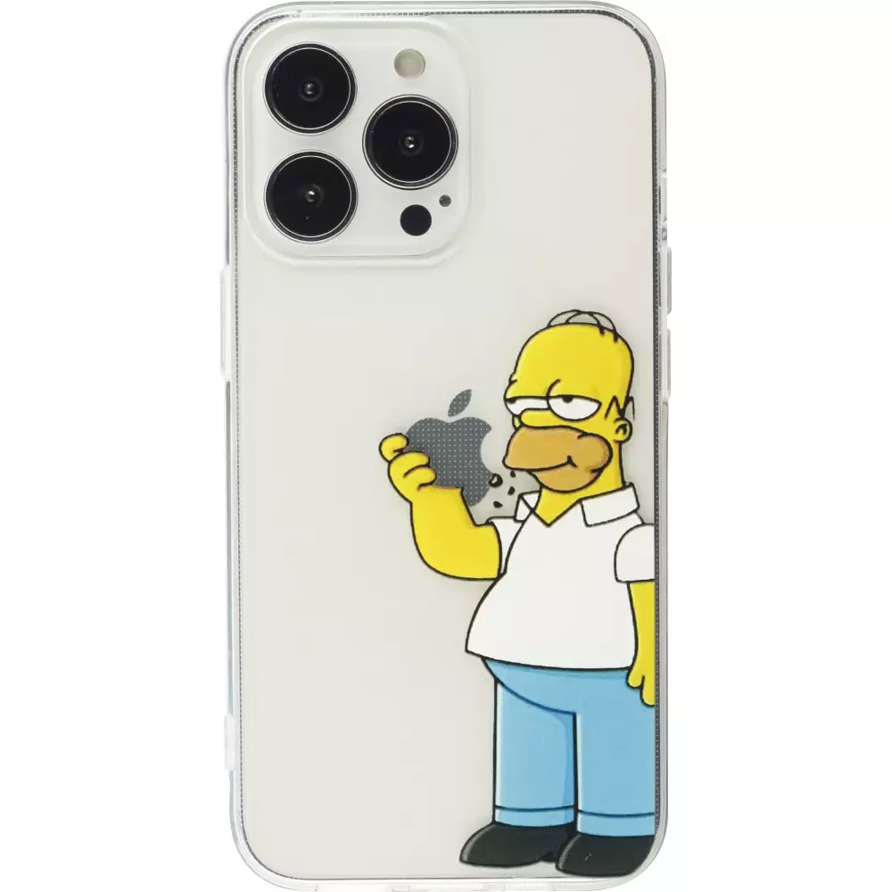 iPhone 16 Pro Case Hülle - Gummi cartoon Homer Simpson