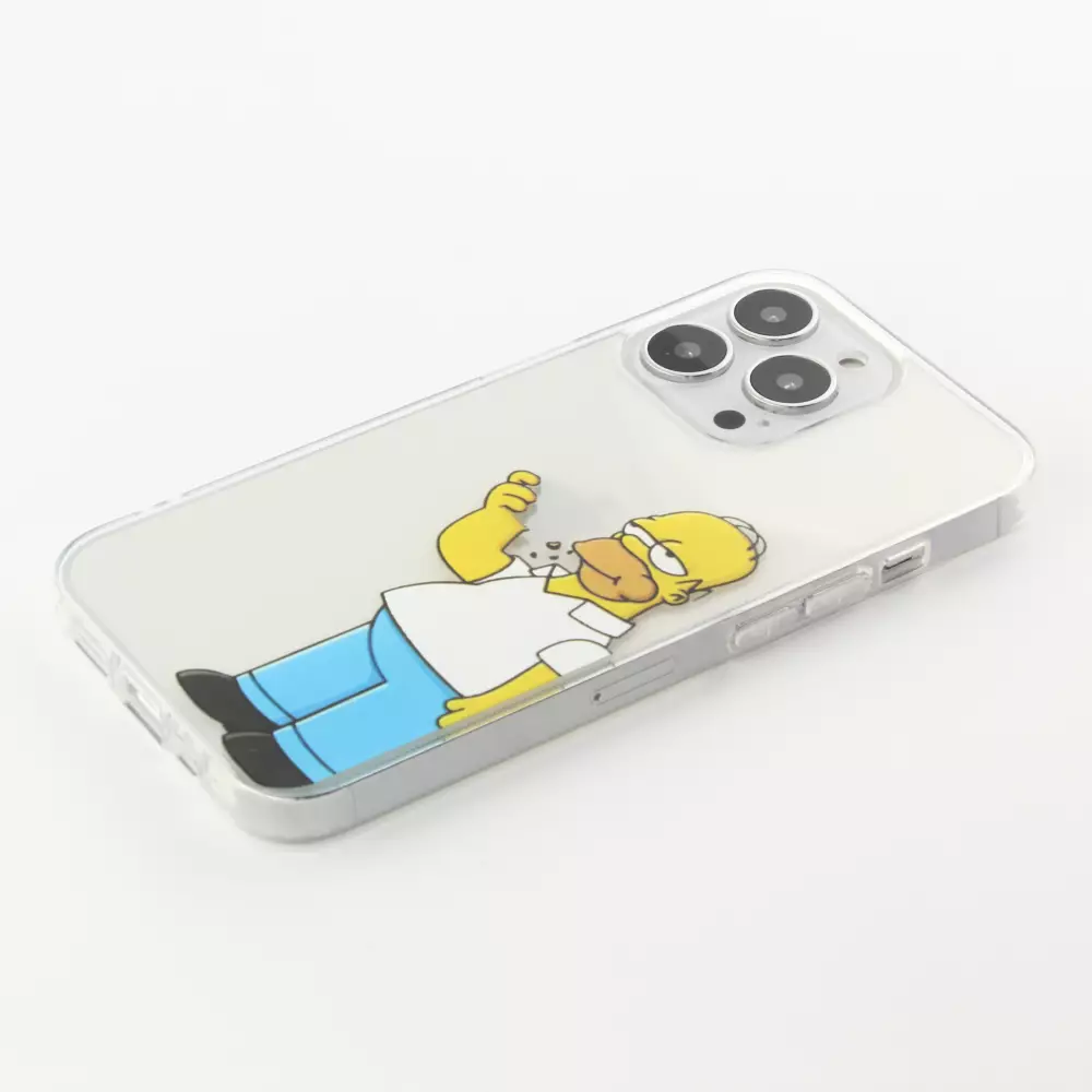 iPhone 16 Pro Case Hülle - Gummi cartoon Homer Simpson