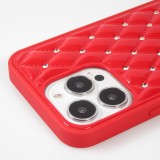 Coque iPhone 13 Pro Max - Luxury Matelassé diamant - Rouge