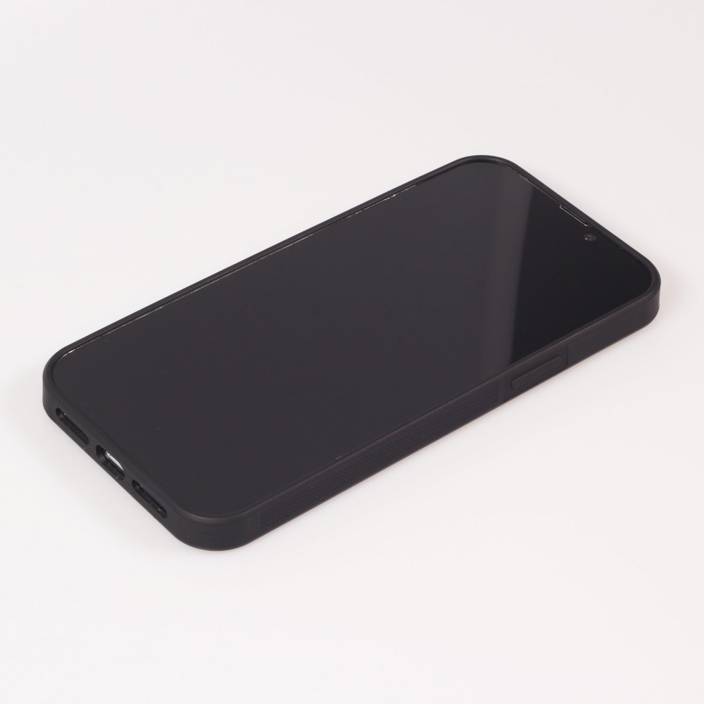 Coque iPhone 14 Pro Max - Carbomile alcantara et carbone avec surpiqûres rouges (compatible MagSafe)