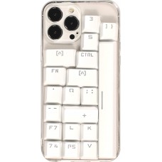 Coque iPhone 13 Pro Max - Clavier d'ordinateur rétro 3D (Disposition aléatoire) - Transparent