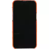 iPhone 13 Pro Max Case Hülle - Echtes Straußenleder mit Halteriemen - Orange