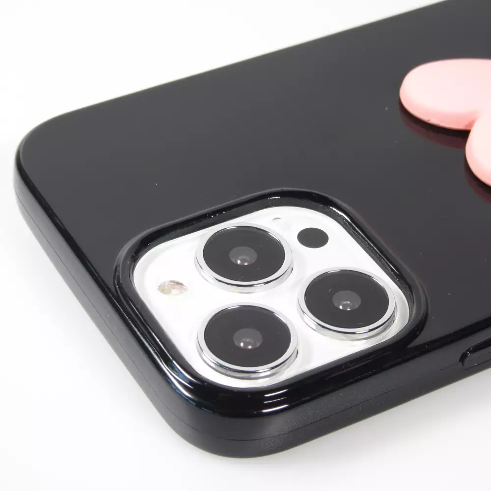 iPhone 13 Pro Max Case Hülle - 3D Herz Gel - Schwarz