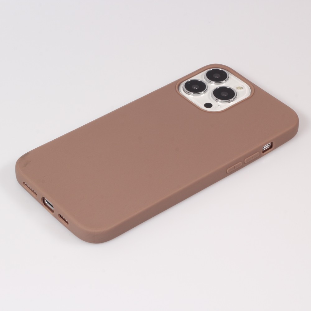 Coque iPhone 15 Plus - Silicone Mat - Brun