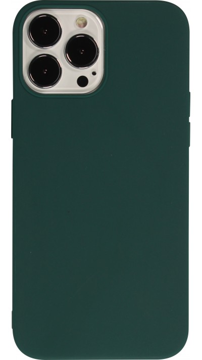 Coque iPhone 15 Pro - Silicone Mat - Vert foncé