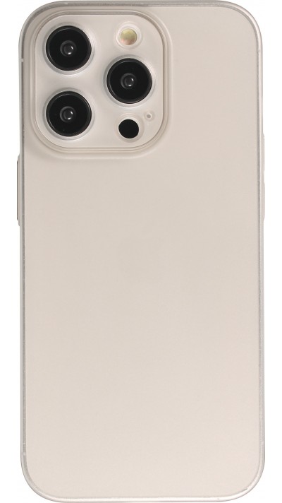 Coque iPhone 15 Pro Max - plastique ultra fin semi-transparent mat - Gris