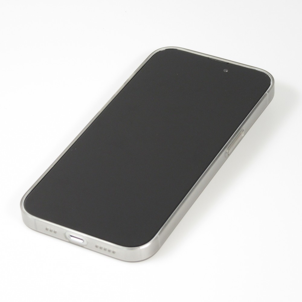 Coque iPhone 14 Pro Max - plastique ultra fin semi-transparent mat - Gris