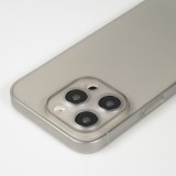 Coque iPhone 14 Pro Max - plastique ultra fin semi-transparent mat - Gris