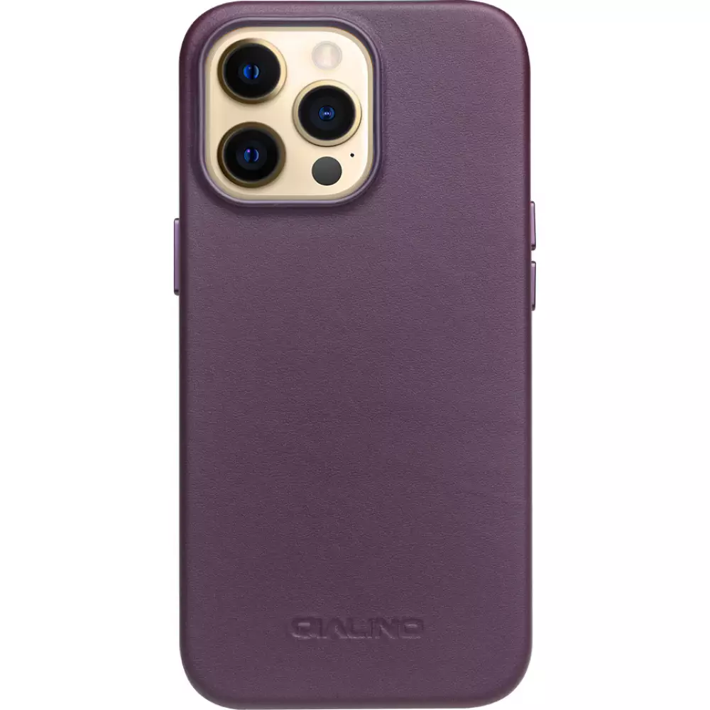 iPhone 13 Pro Max Case Hülle - Qialino Echtleder (MagSafe kompatibel) - Violett