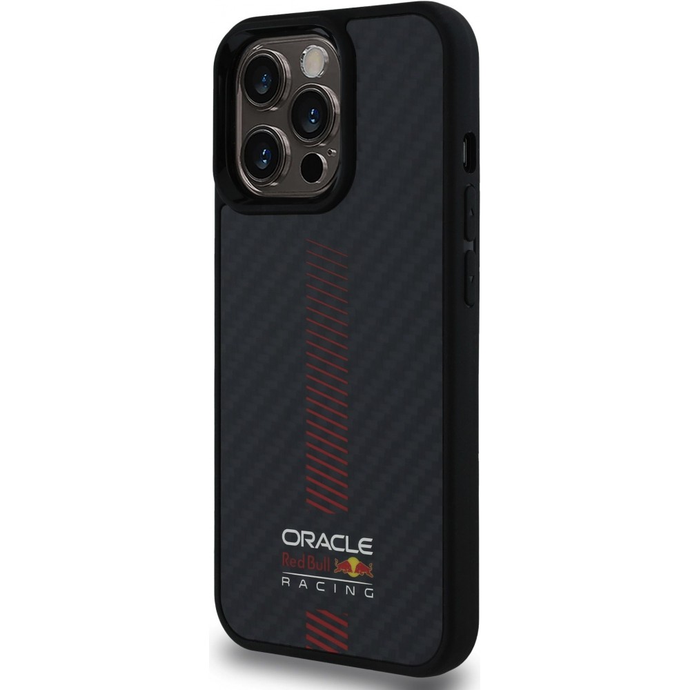 Coque iPhone 13 Pro - Red Bull Racing Carbon Powerbar MagSafe - Noir