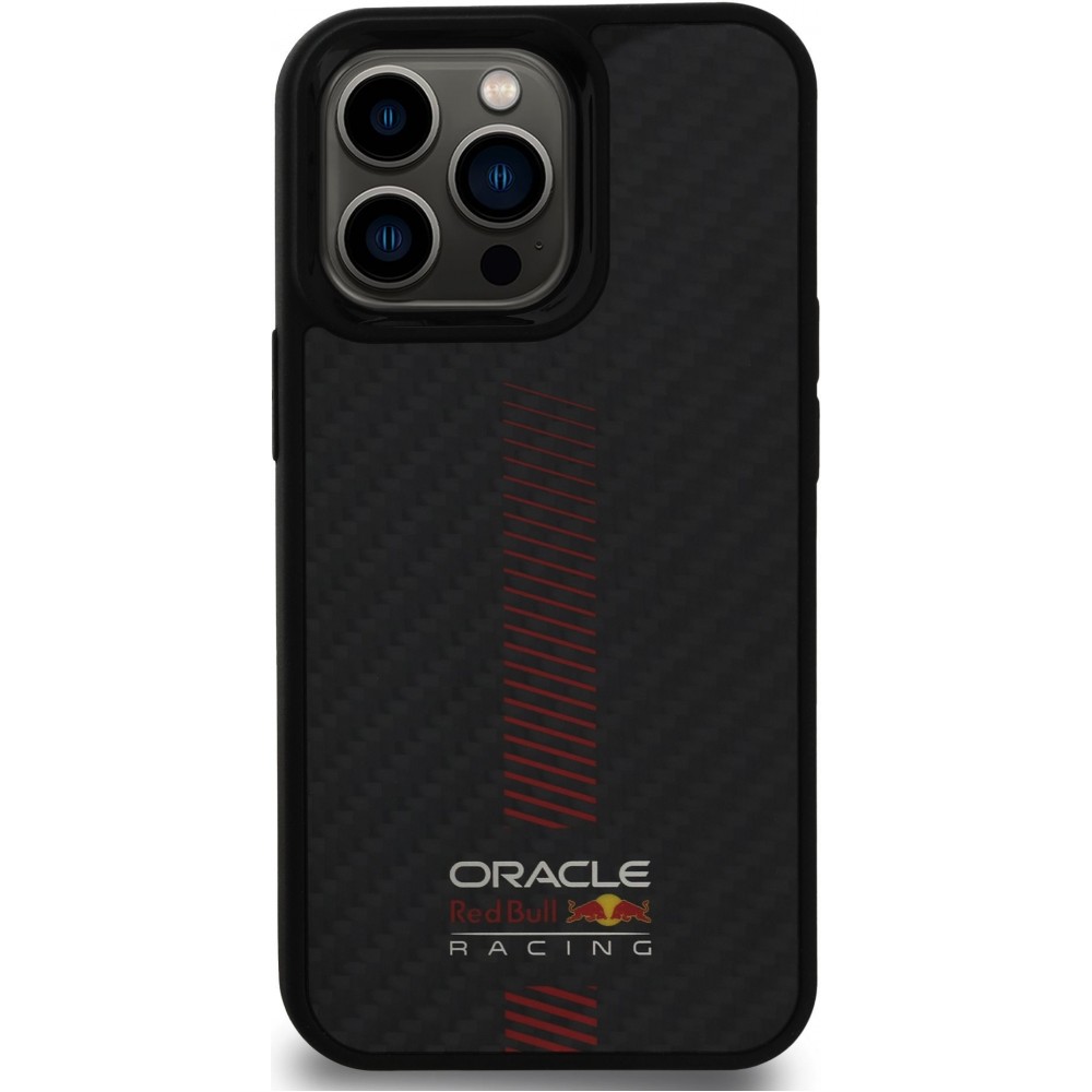 Coque iPhone 13 Pro - Red Bull Racing Carbon Powerbar MagSafe - Noir