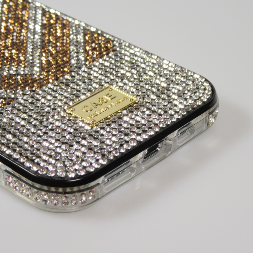 Coque iPhone 13 Pro Max - Shiny Lines  - Or