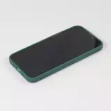 iPhone 16 Pro Case Hülle - Silikon Mat Herz gold - Dunkelgrün
