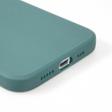 Coque iPhone 13 Pro - Silicone Mat Coeur doré - Vert foncé