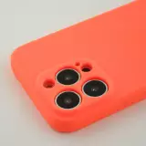 iPhone 13 Pro Max Case Hülle - Silikon mit Kordel und Haken - Orange