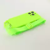 iPhone 13 Pro Max Case Hülle - Silikon mit Kordel und Haken - Hellgrün