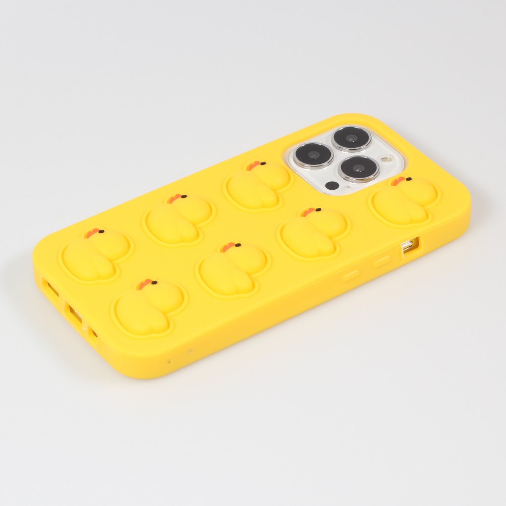 Coque iPhone 13 Pro Max - Silicone jeu éclate bulles anti-stress canards