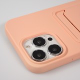 Coque iPhone 13 Pro Max - Soft Touch Porte-carte - Rose clair