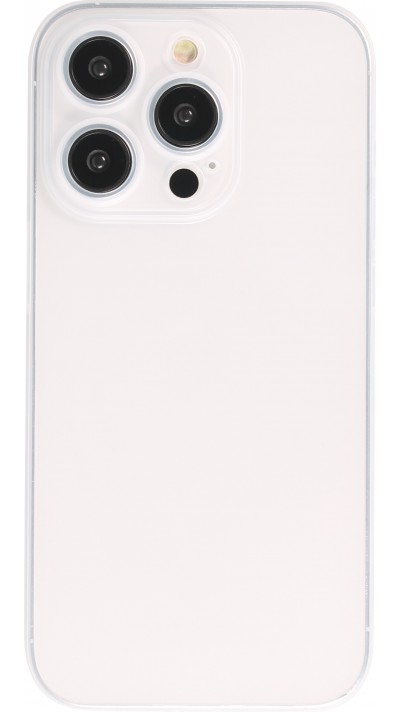 Coque iPhone 15 Pro Max - plastique ultra fin semi-transparent mat - Blanc