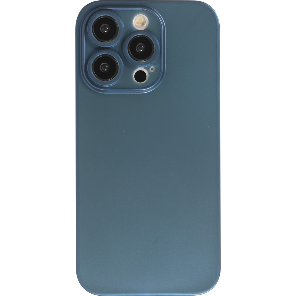 Coque iPhone 15 Pro - plastique ultra fin semi-transparent mat - Bleu
