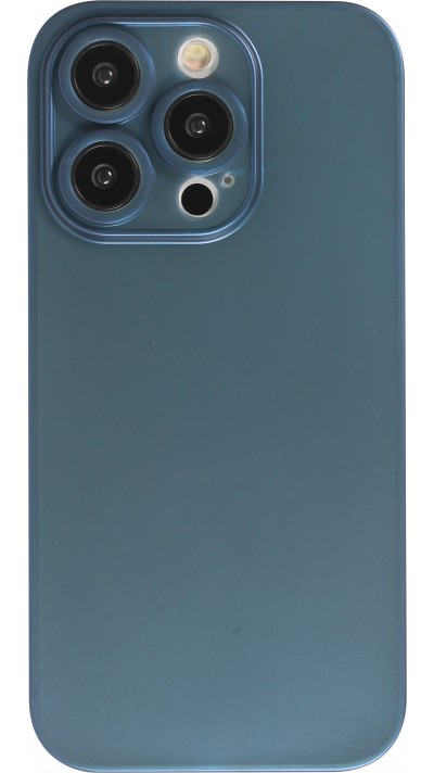 Coque iPhone 15 Pro - plastique ultra fin semi-transparent mat - Bleu