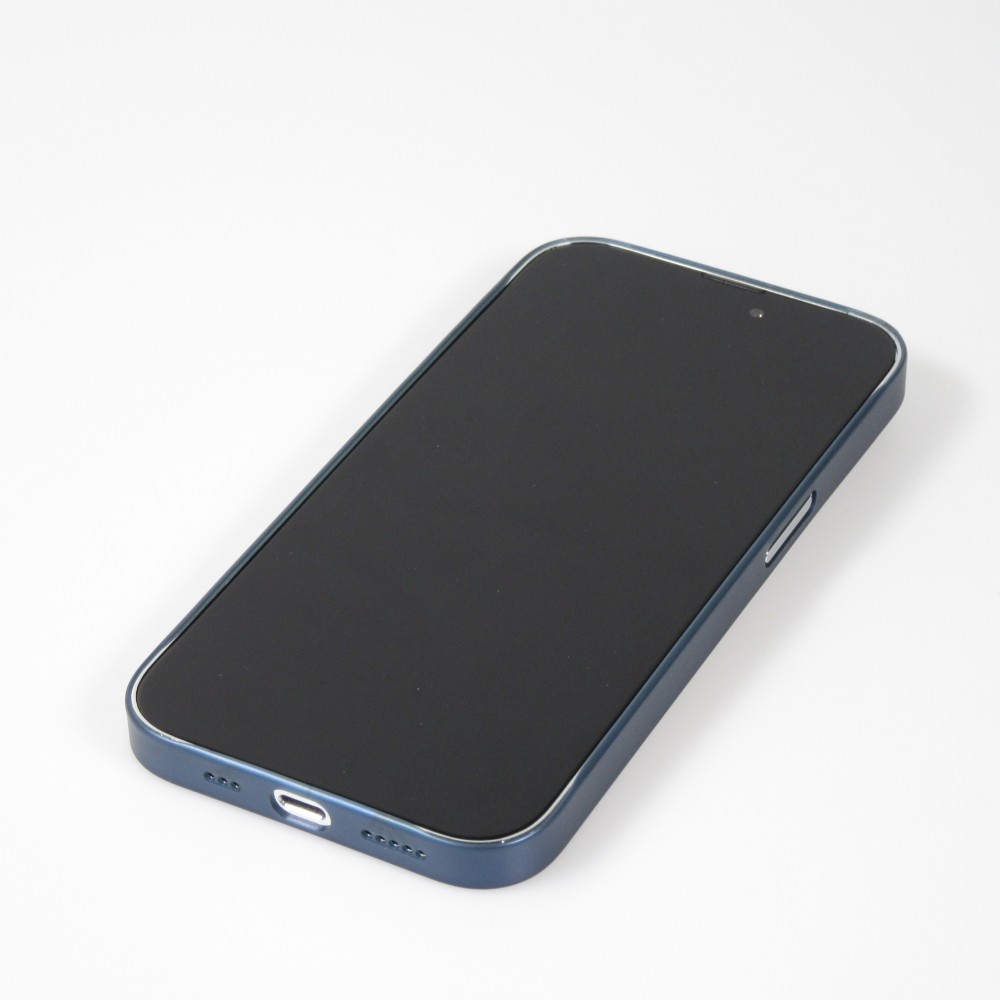 Coque iPhone 15 Pro - plastique ultra fin semi-transparent mat - Bleu