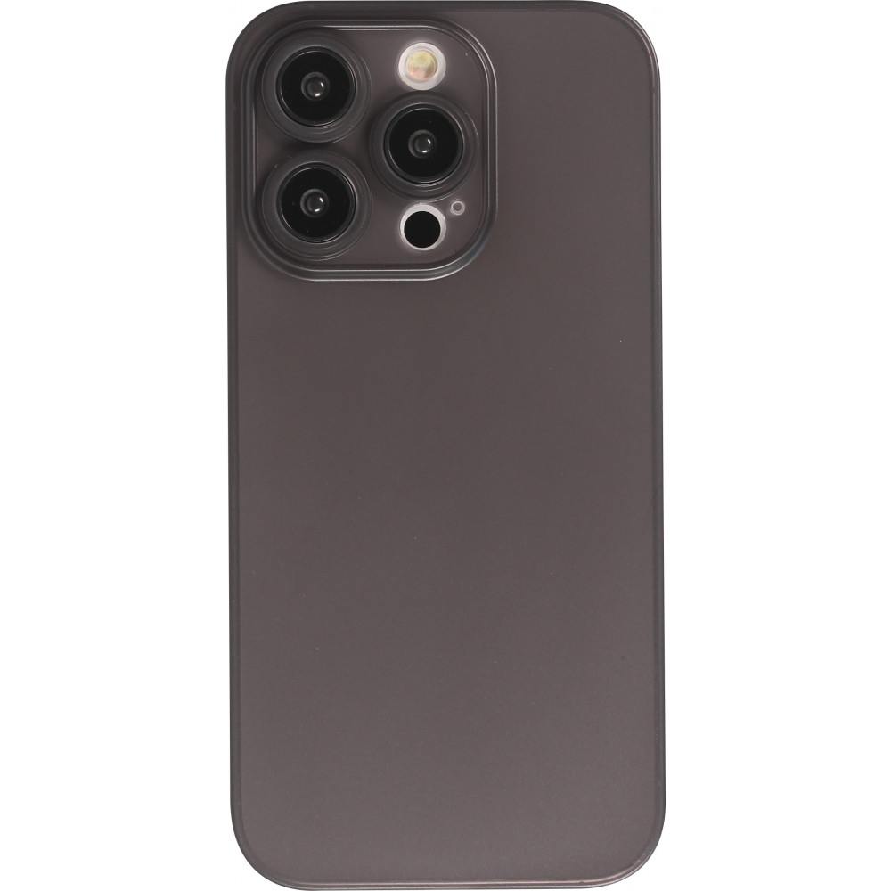 Coque iPhone 16 Pro - plastique ultra fin semi-transparent mat - Noir
