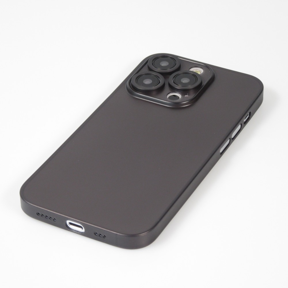 Coque iPhone 16 Pro - plastique ultra fin semi-transparent mat - Noir