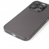 Coque iPhone 16 Pro - plastique ultra fin semi-transparent mat - Noir