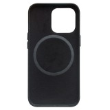 Coque iPhone 13 - Qialino cuir véritable (compatible MagSafe) - Noir