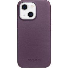 Coque iPhone 13 - Qialino cuir véritable (compatible MagSafe) - Violet