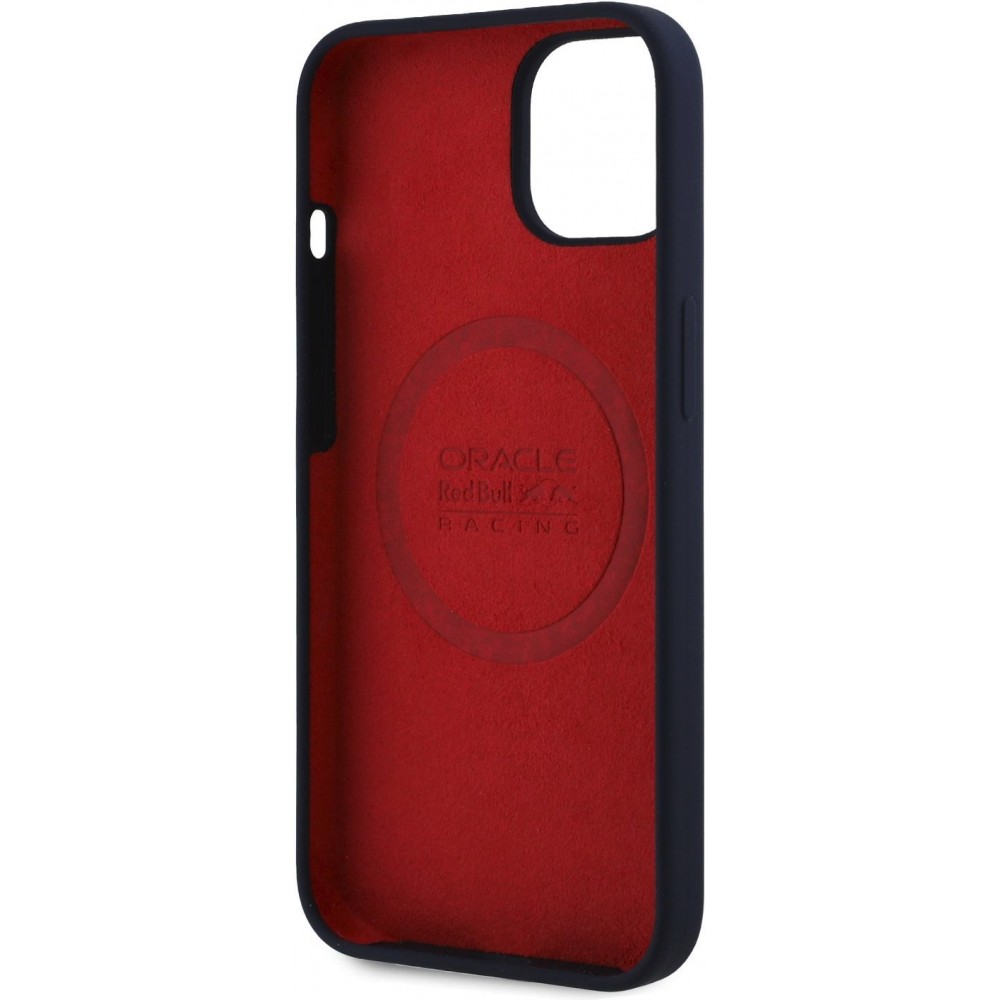 Coque iPhone 13 - Red Bull Racing MagSafe en silicone avec anneau rouge - Marine