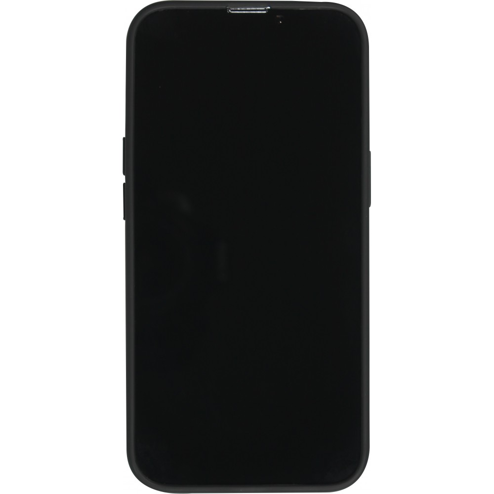 Coque iPhone 13 - Silicone Mat Coeur doré - Noir