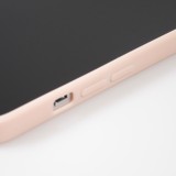 Coque iPhone 15 - Silicone Mat Coeur doré - Rose