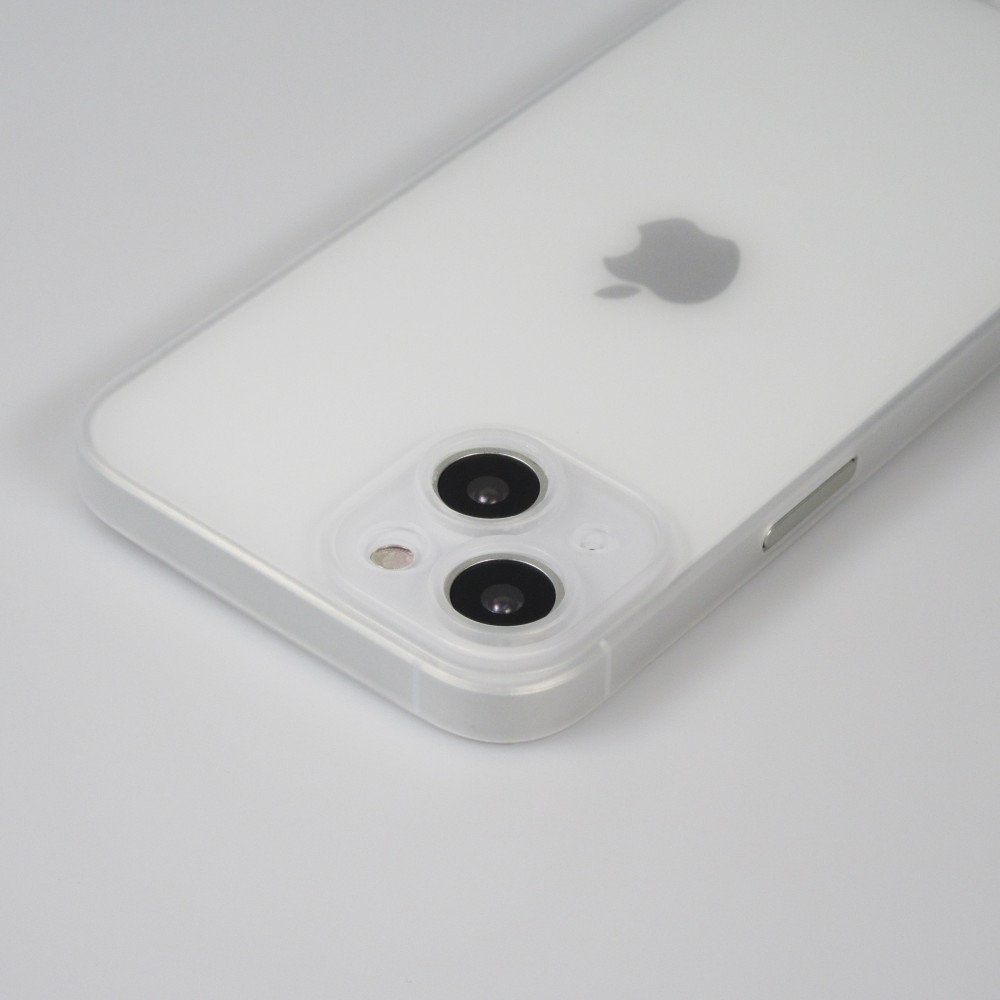 Coque iPhone 14 - plastique ultra fin semi-transparent mat - Blanc