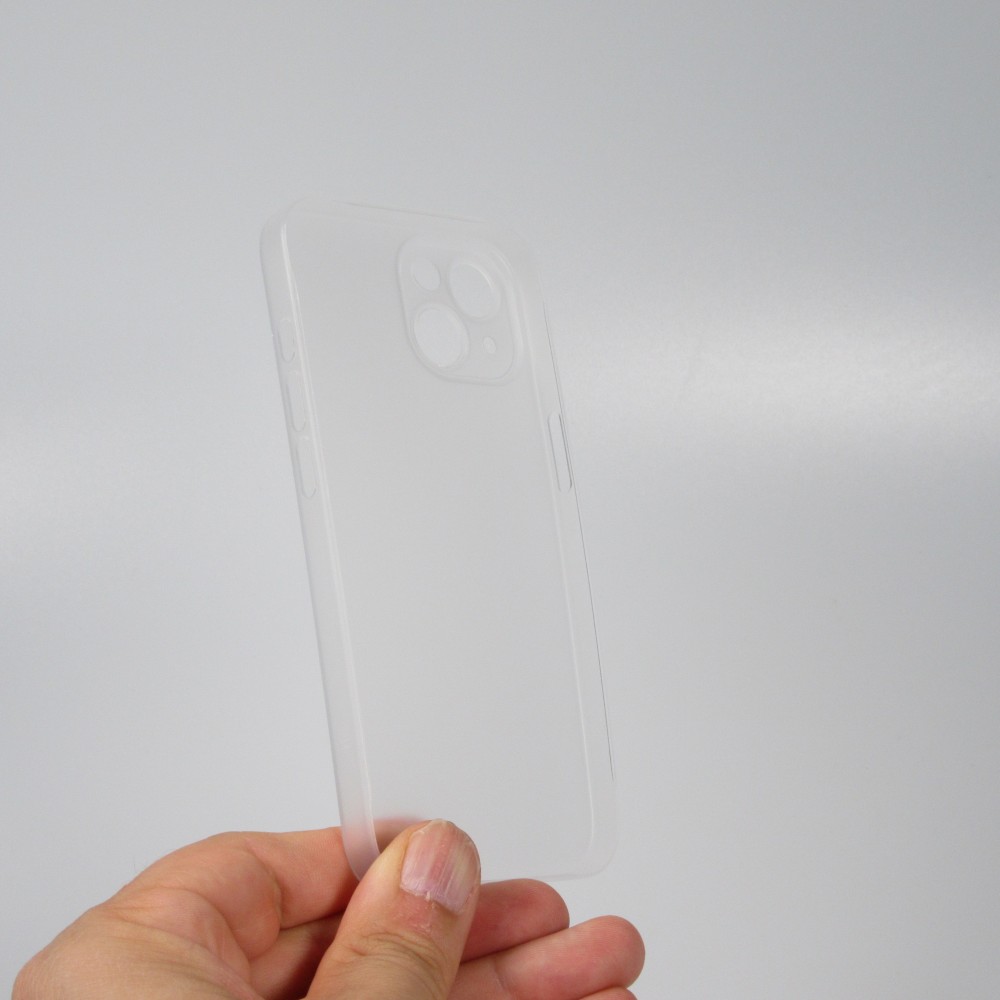 Coque iPhone 14 - plastique ultra fin semi-transparent mat - Blanc