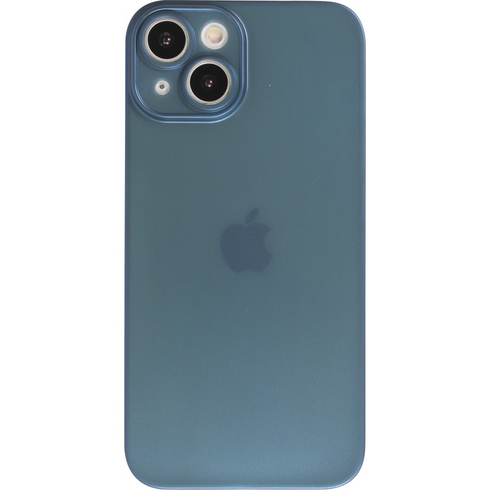 Coque iPhone 14 Plus - plastique ultra fin semi-transparent mat - Bleu